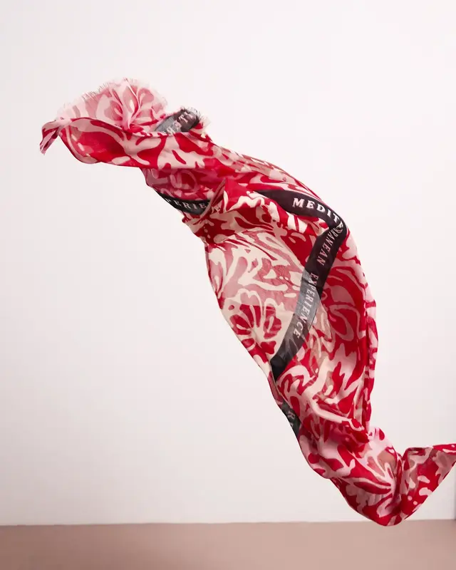 Street One Modal Scarf Floral Print - Salsa Red