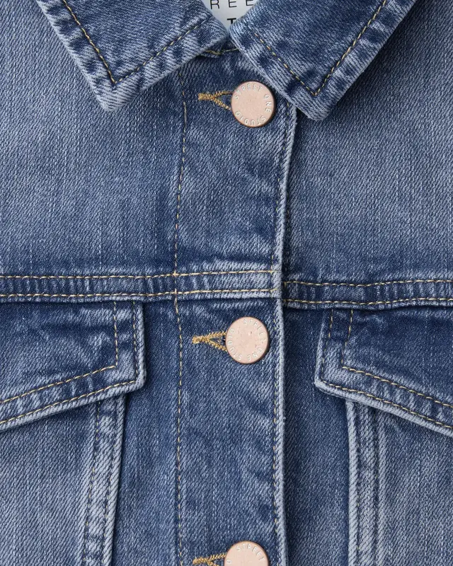 Street One Studio Denim Jacket Backprint - Medium Blue Wash