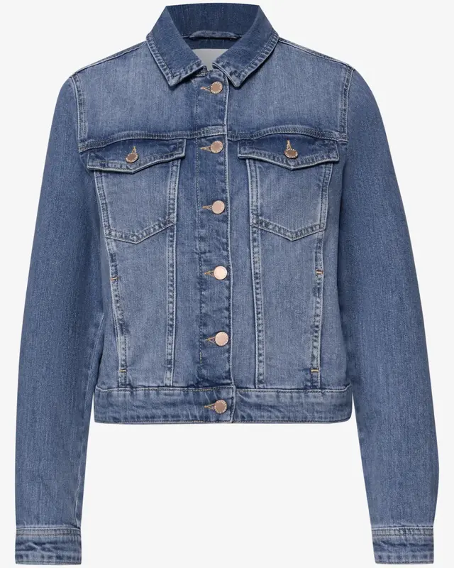 Street One Studio Denim Jacke Backprint - Medium Blue Wash
