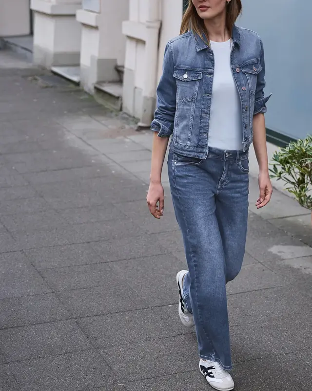 Street One Studio Denim Jacke Backprint - Medium Blue Wash