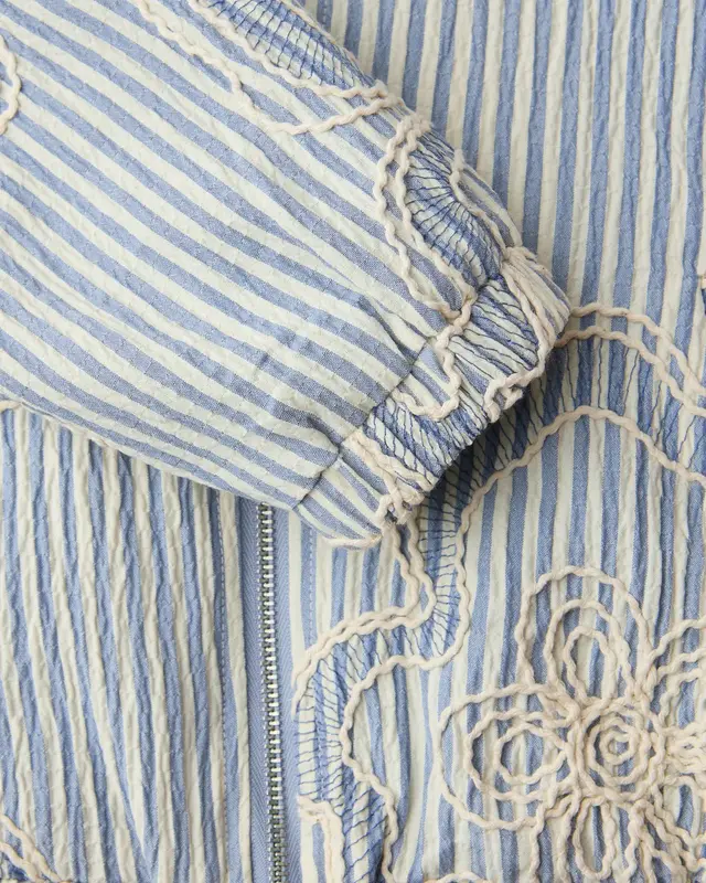 Street One Studio Blouson Strepen en Borduursel - Sky Lavender Blue