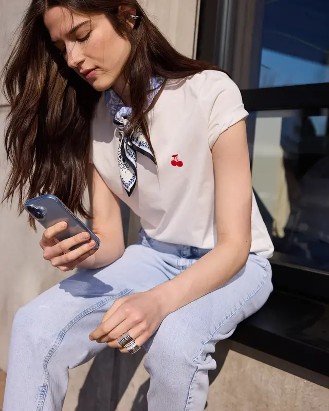 Street One Studio Nicki Sjaal, Grafisch - Eventide Blue