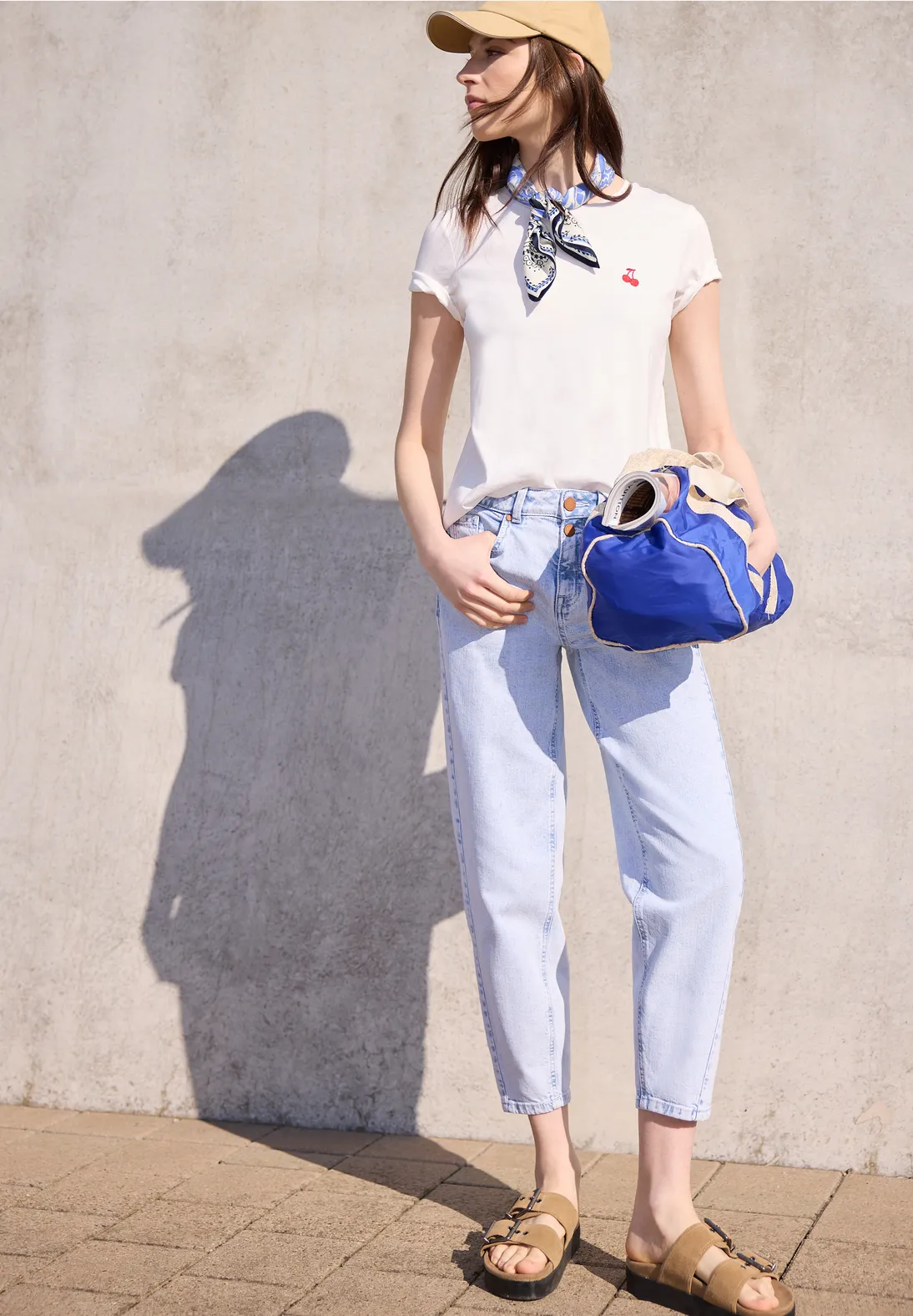 Street One Studio Nicki Scarf, Graphic - Eventide Blue