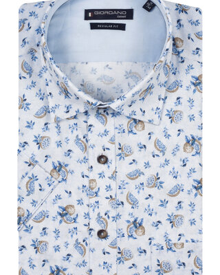 Giordano Print Hemd Trento - Blue