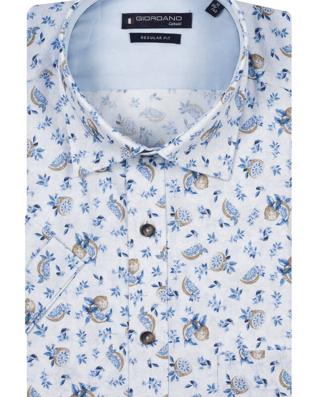 Giordano Print Hemd Trento - Blue
