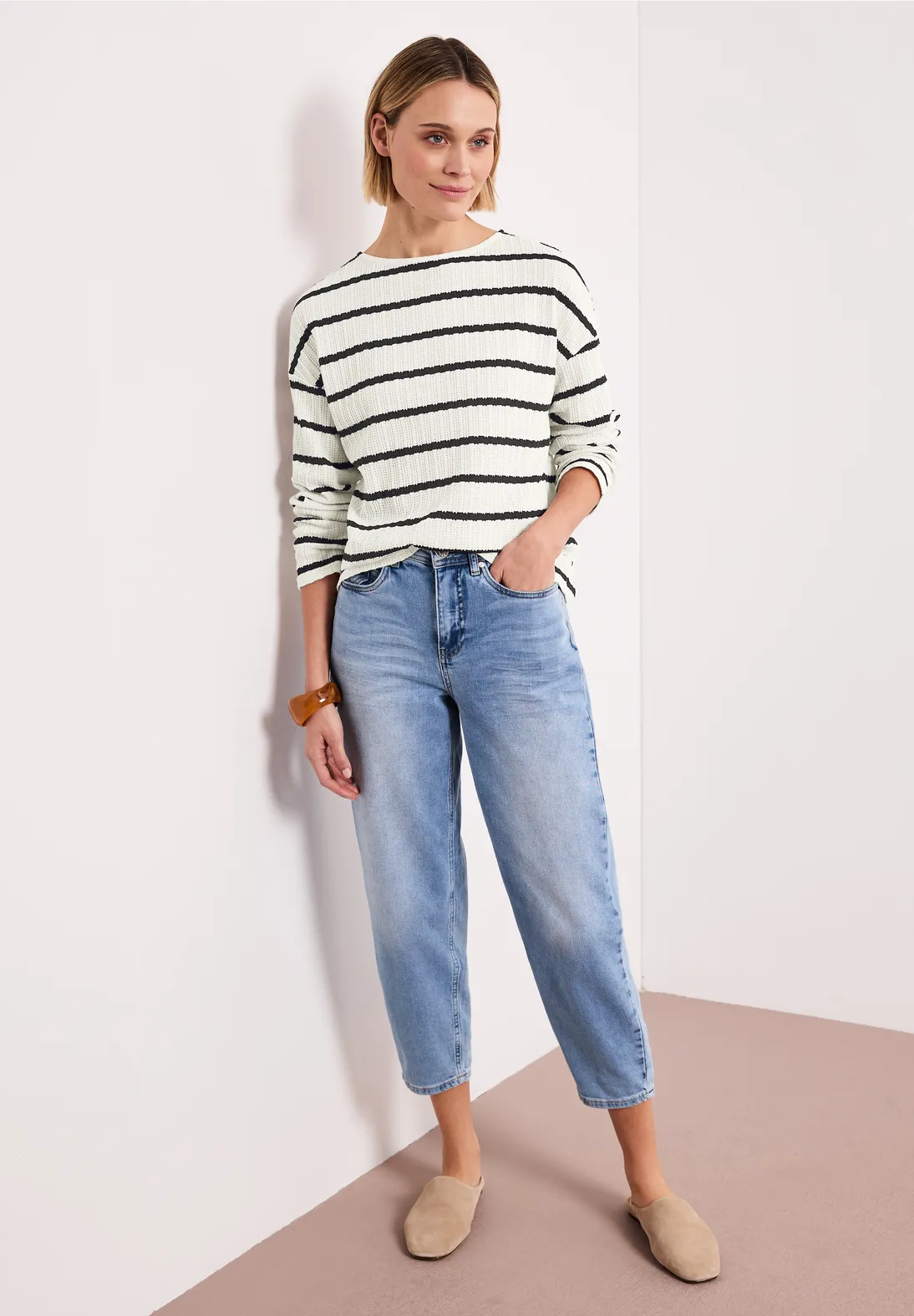 Street One Shirt Knit Look - Shadowed Navy