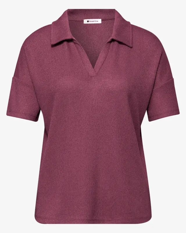 Street One Basic Polo - Dark Clouded Blush