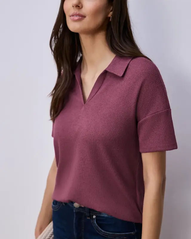 Street One Basic Polo - Dark Clouded Blush
