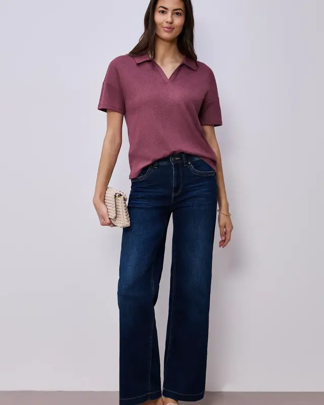 Street One Basic Polo - Dark Clouded Blush