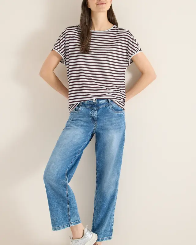 Cecil Striped Shirt - Rich Burgundy