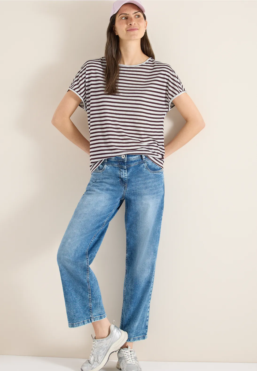 Cecil Striped Shirt - Rich Burgundy