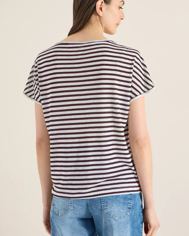 Cecil Striped Shirt - Rich Burgundy