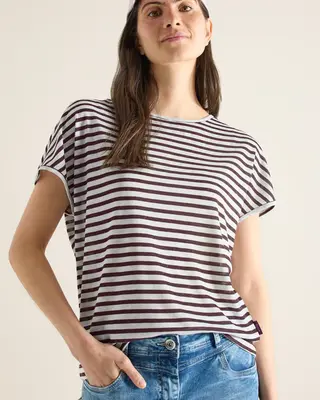 Cecil Striped Shirt - Rich Burgundy