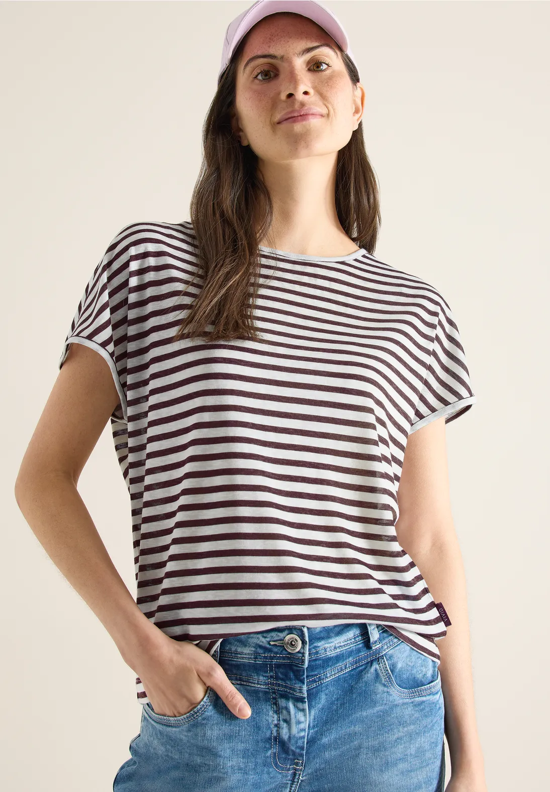 Cecil Striped Shirt - Rich Burgundy