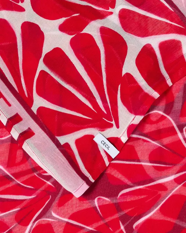 Cecil Lus Sjaal met Print - Glazed Apple Red