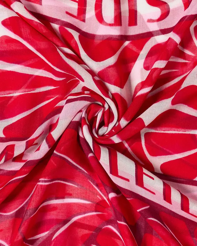Cecil Loop Scarf with Print - Glazed Apple Red