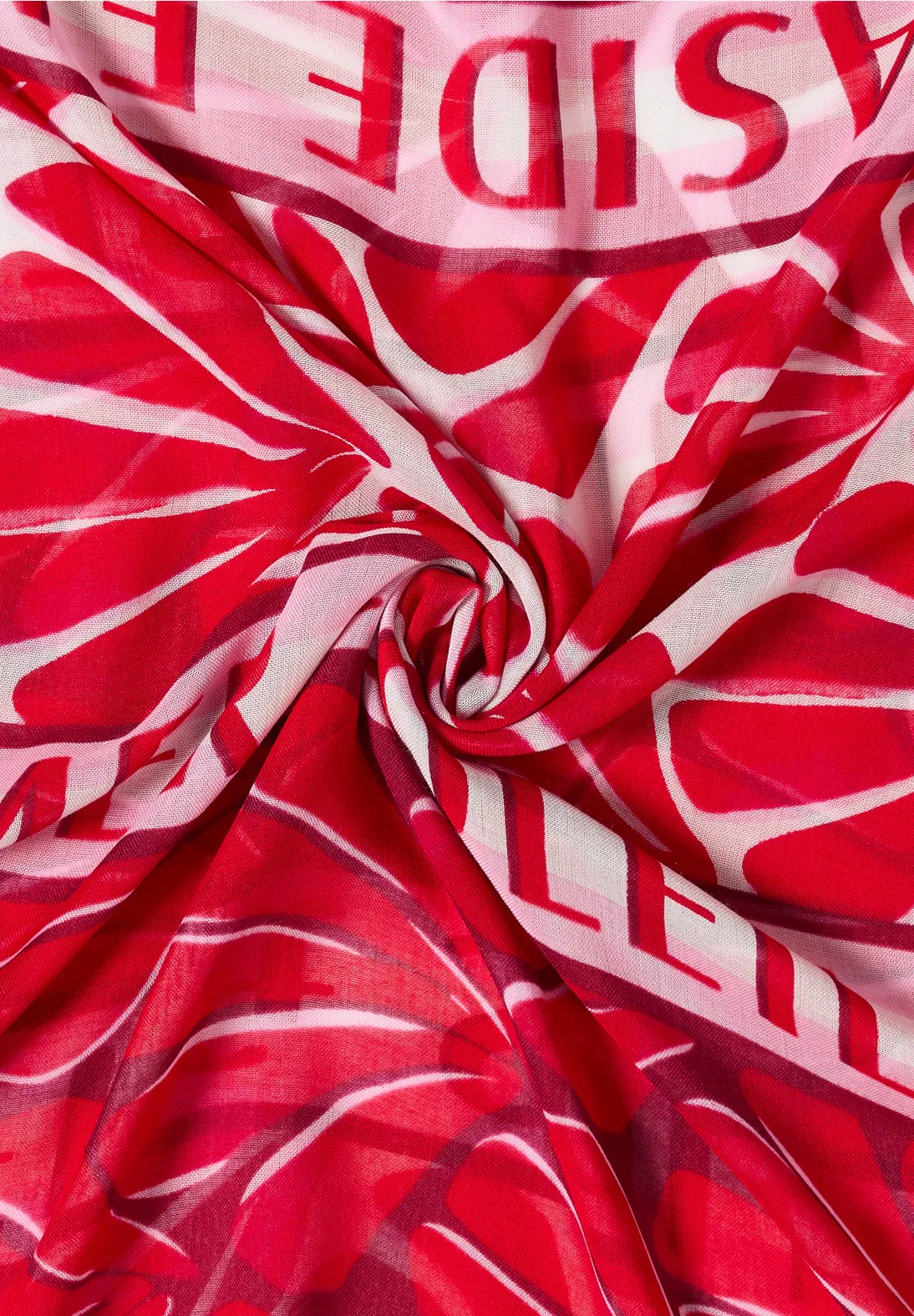 Cecil Loop Scarf with Print - Glazed Apple Red