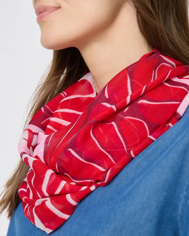 Cecil Lus Sjaal met Print - Glazed Apple Red