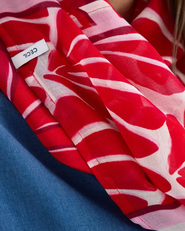 Cecil Lus Sjaal met Print - Glazed Apple Red