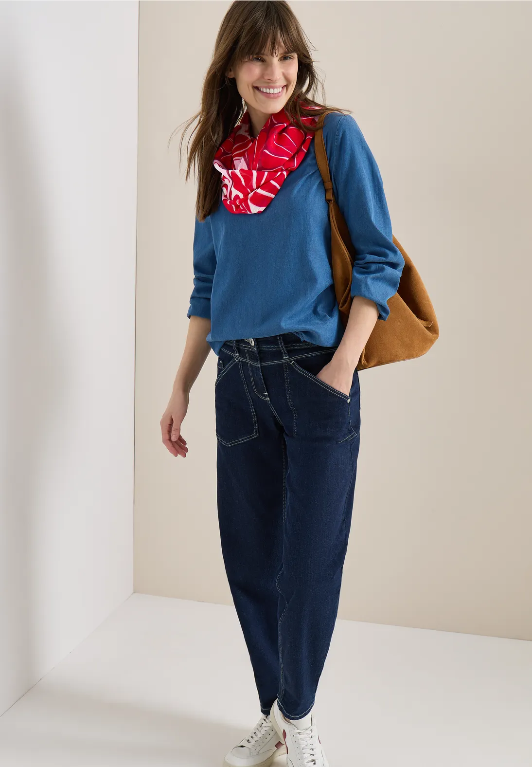 Cecil Lus Sjaal met Print - Glazed Apple Red