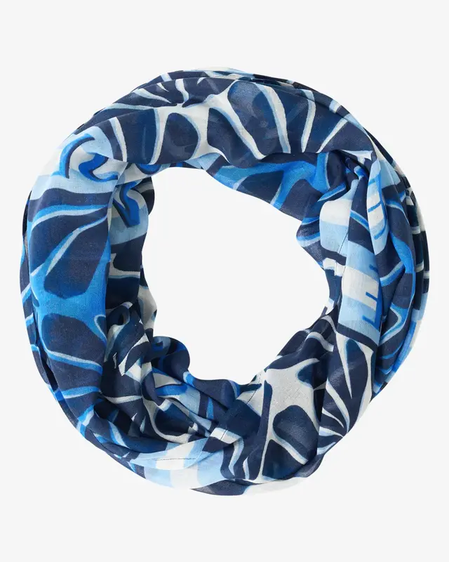 Cecil Loop Scarf with Print - Universal Blue