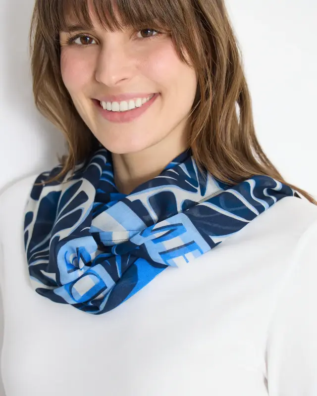 Cecil Lus Sjaal met Print - Universal Blue