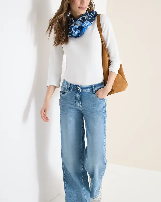 Cecil Loop Scarf with Print - Universal Blue