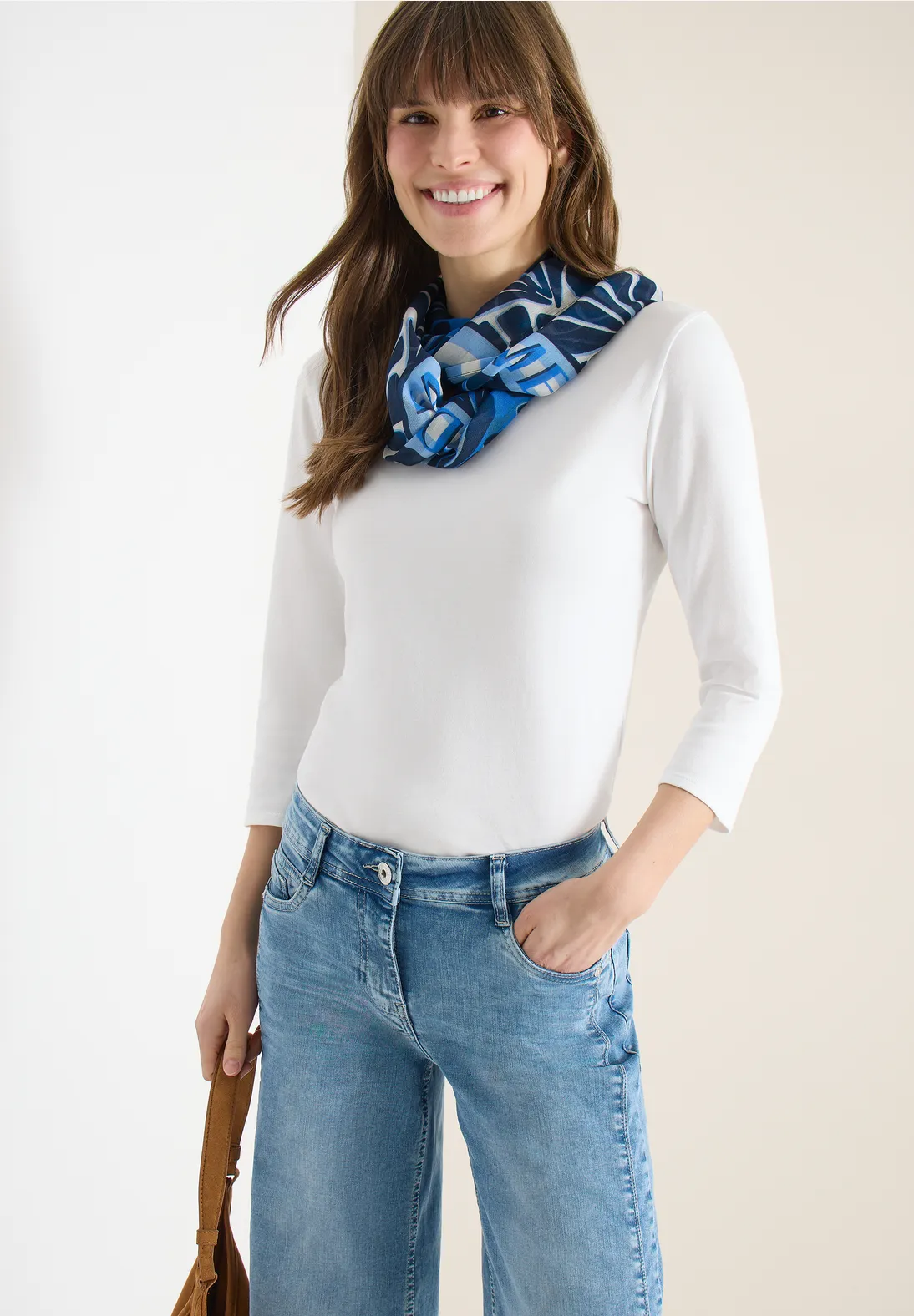 Cecil Loop Scarf with Print - Universal Blue