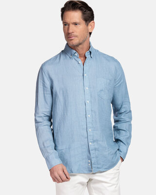 Giordano Linnen Overhemd - Light Blue