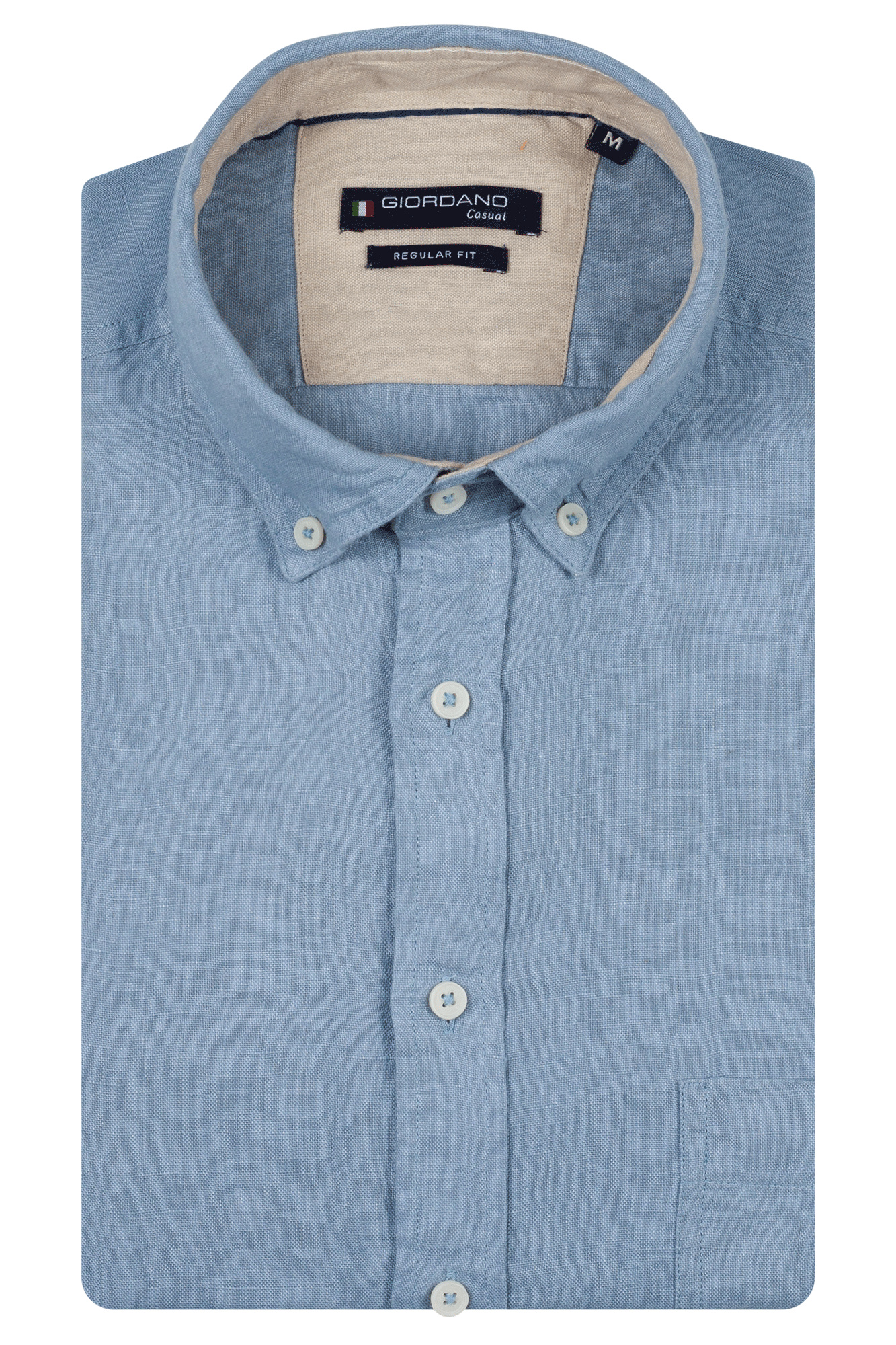 Giordano Linen Shirt - Light Blue