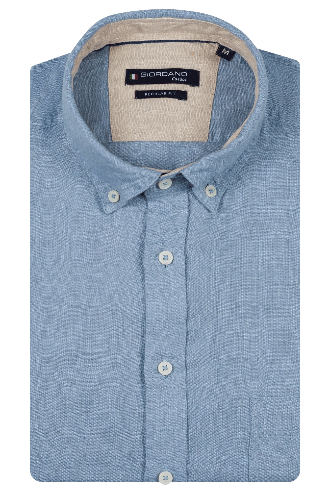 Giordano Linnen Overhemd - Light Blue