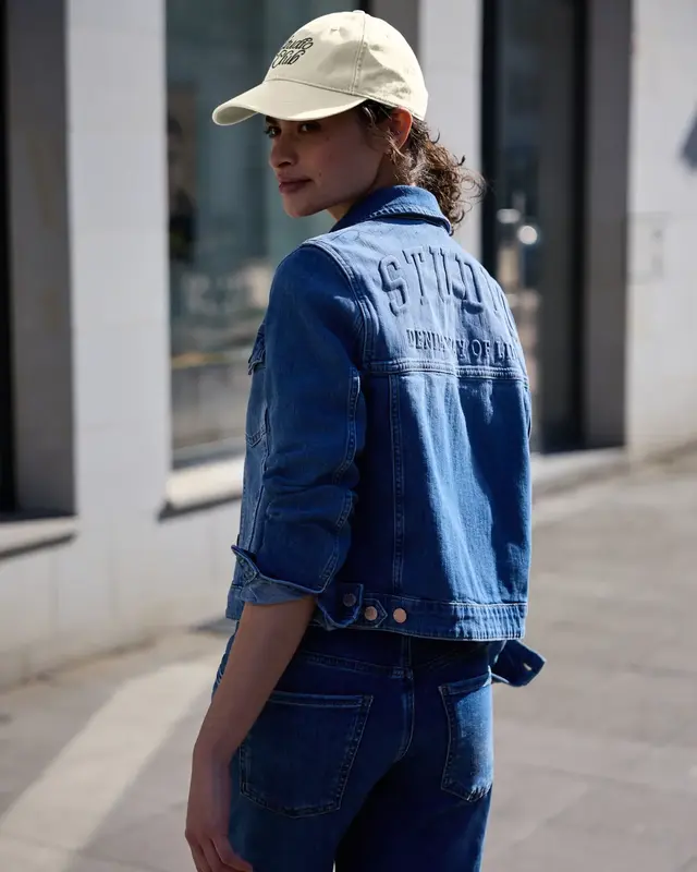 Street One Studio Denim Jacket Backprint - Medium Blue Wash