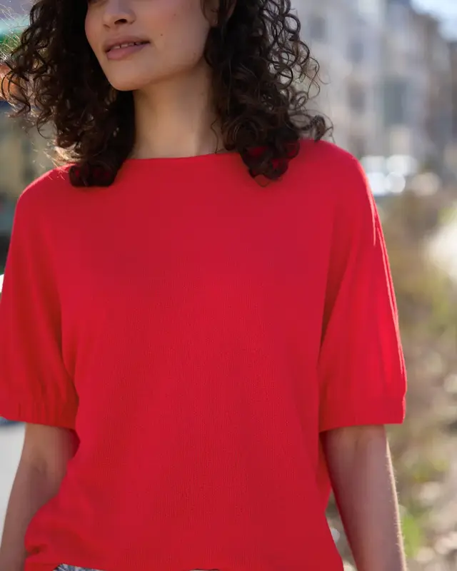 Street One Studio Shirt met Ronde Hals - Chili Red