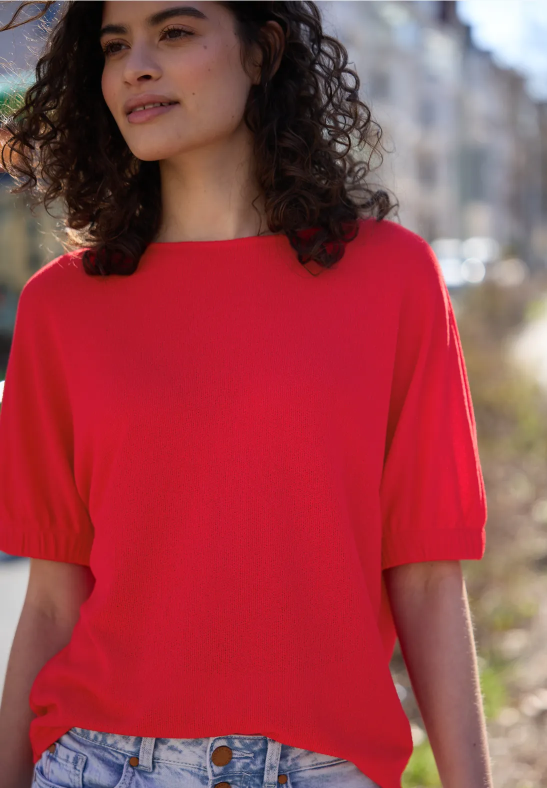 Street One Studio Round Neck Shirt - Chili Red