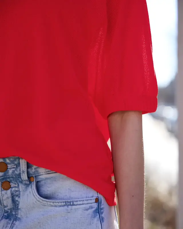 Street One Studio Round Neck Shirt - Chili Red