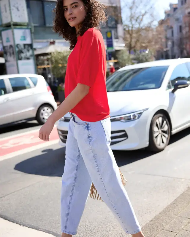 Street One Studio Round Neck Shirt - Chili Red