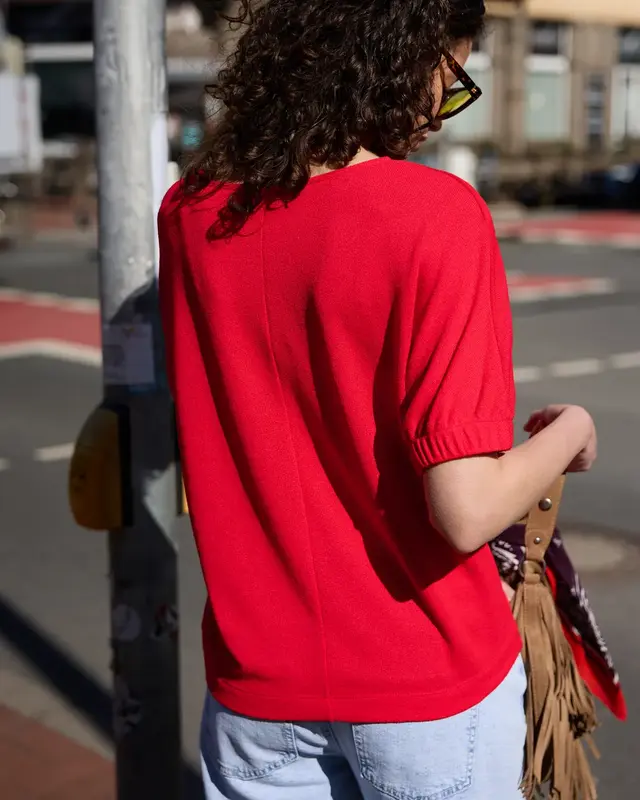 Street One Studio Round Neck Shirt - Chili Red