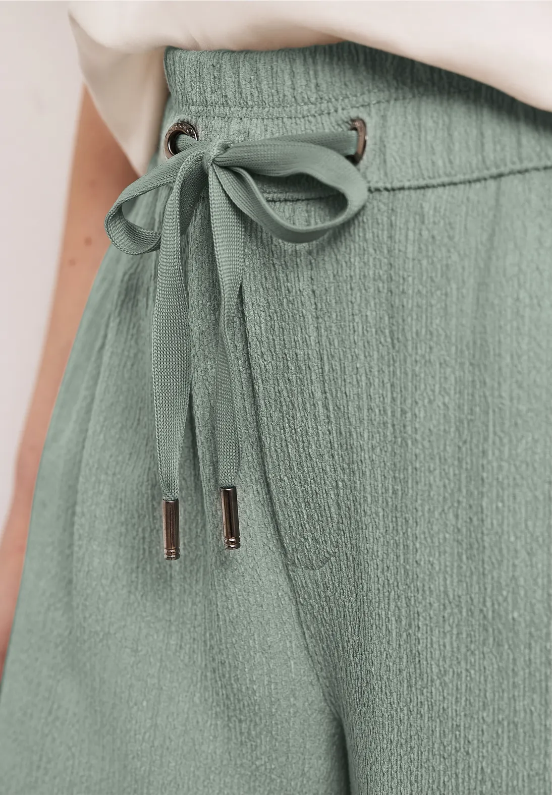 Street One High Waist Pants - Dark Mint Green