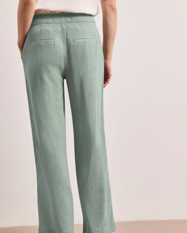 Street One High Waist Pants - Dark Mint Green
