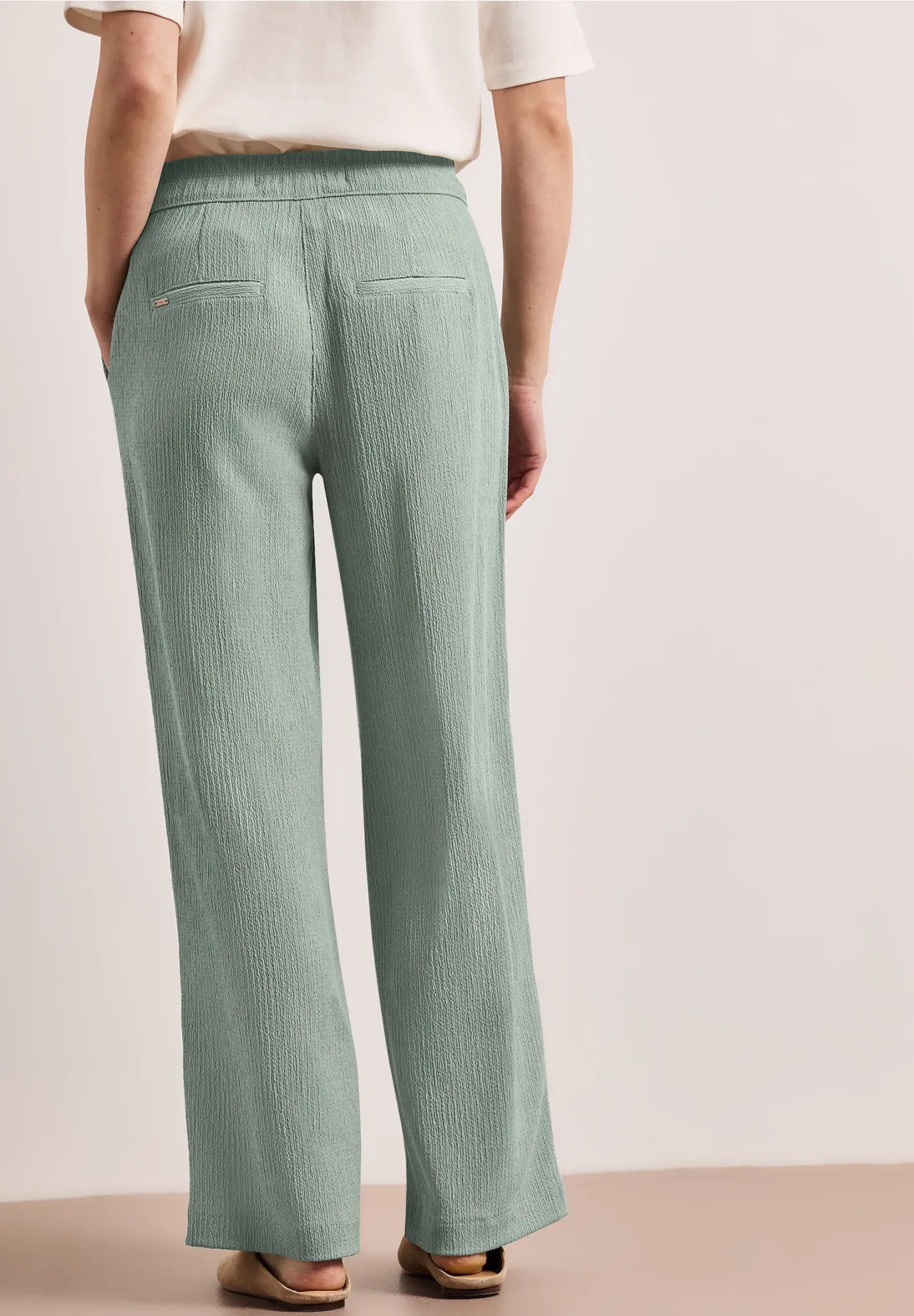 Street One High Waist Broek - Dark Mint Green