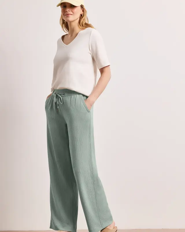 Street One High Waist Pants - Dark Mint Green