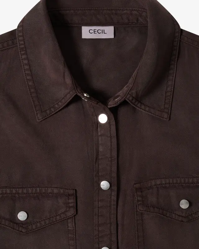 Cecil Blouse met Overhemdkraag - Macciato Brown