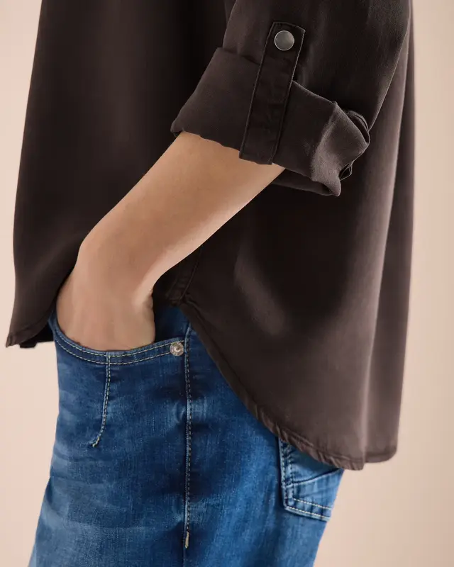 Cecil Blouse met Overhemdkraag - Macciato Brown