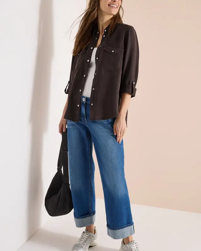 Cecil Bluse mit Hemdkragen - Macciato Brown