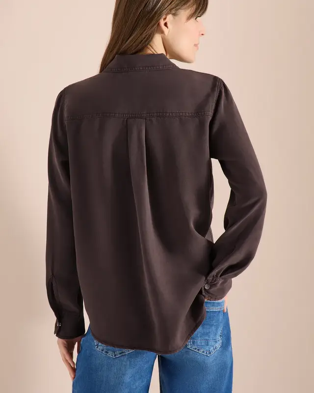 Cecil Bluse mit Hemdkragen - Macciato Brown