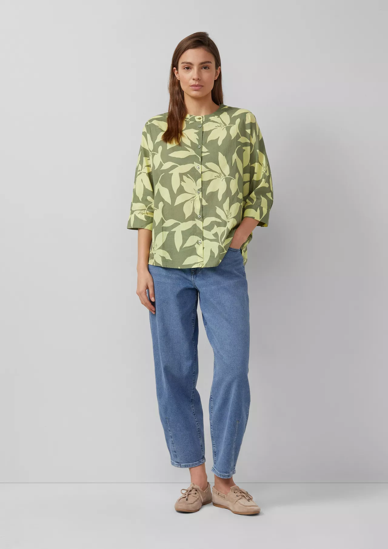 S. Oliver Blouse Vleermuis Mouw - Olive Green
