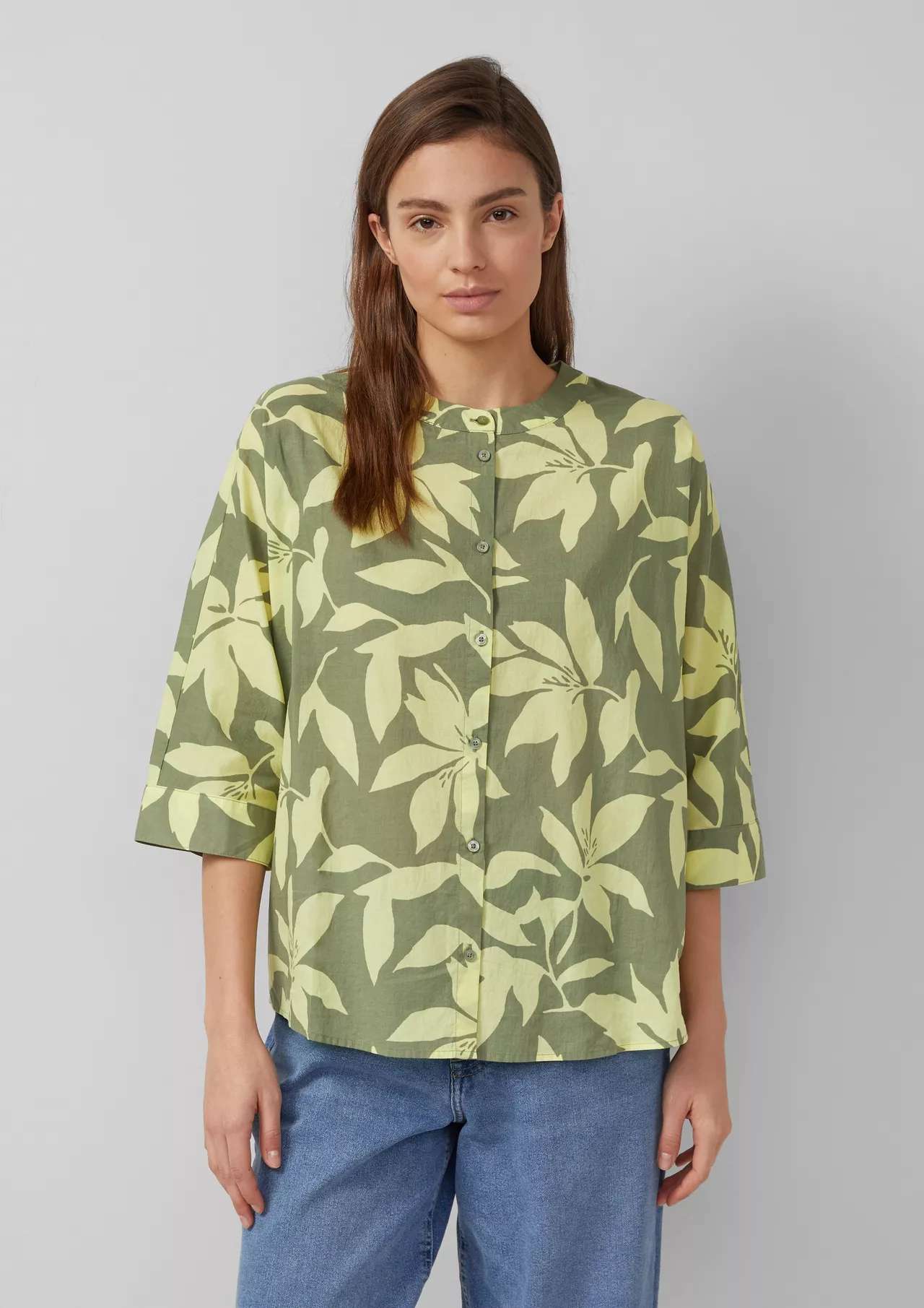 S. Oliver Blouse Vleermuis Mouw - Olive Green
