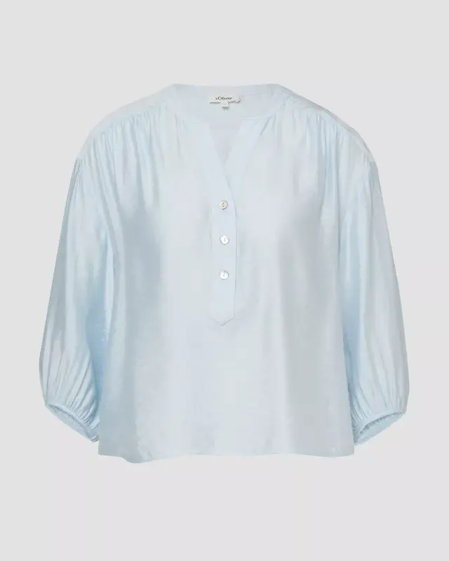 S. Oliver Kurze Bluse - Light Blue
