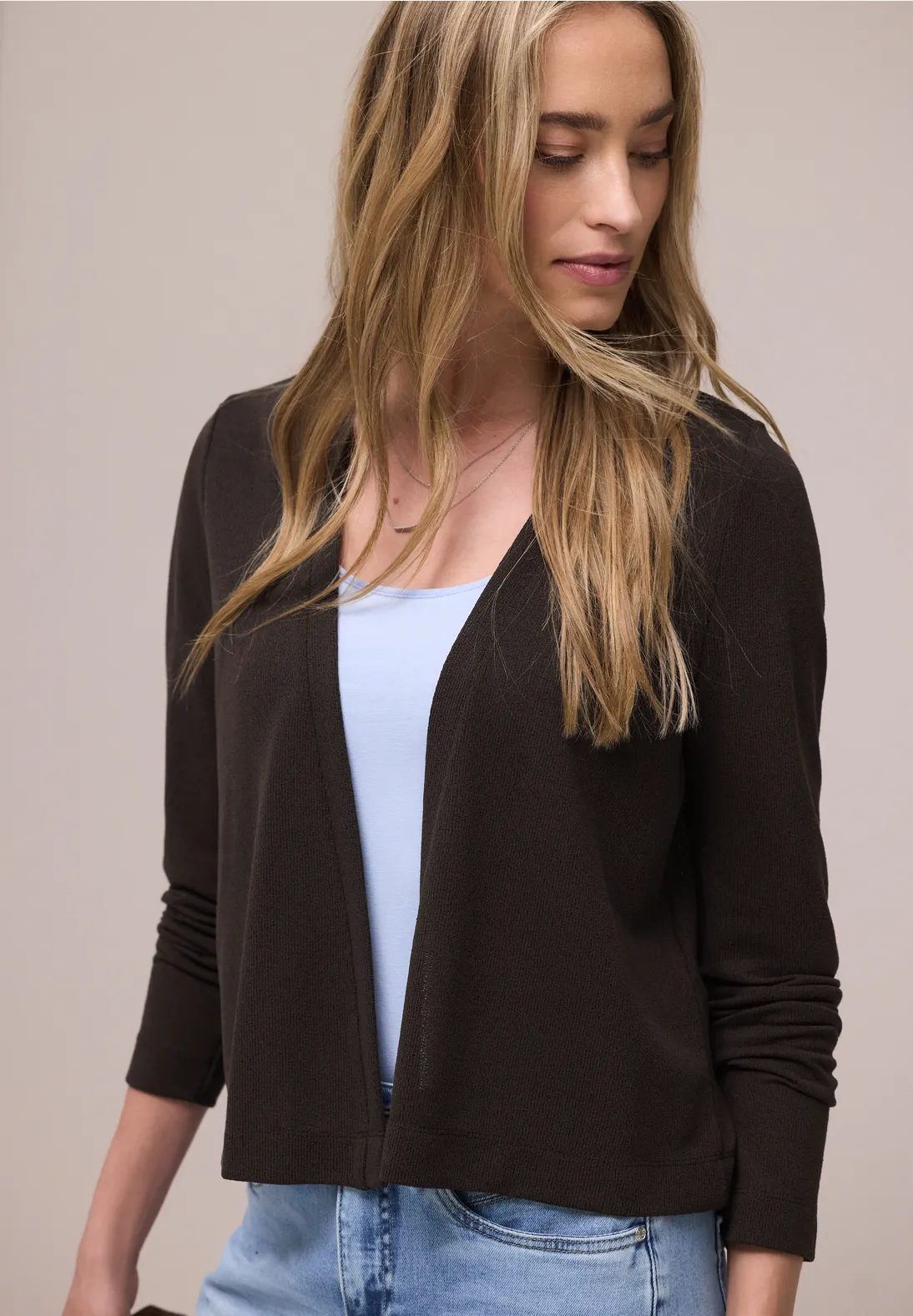 Street One Knit Cardigan Nette - Espresso Brown