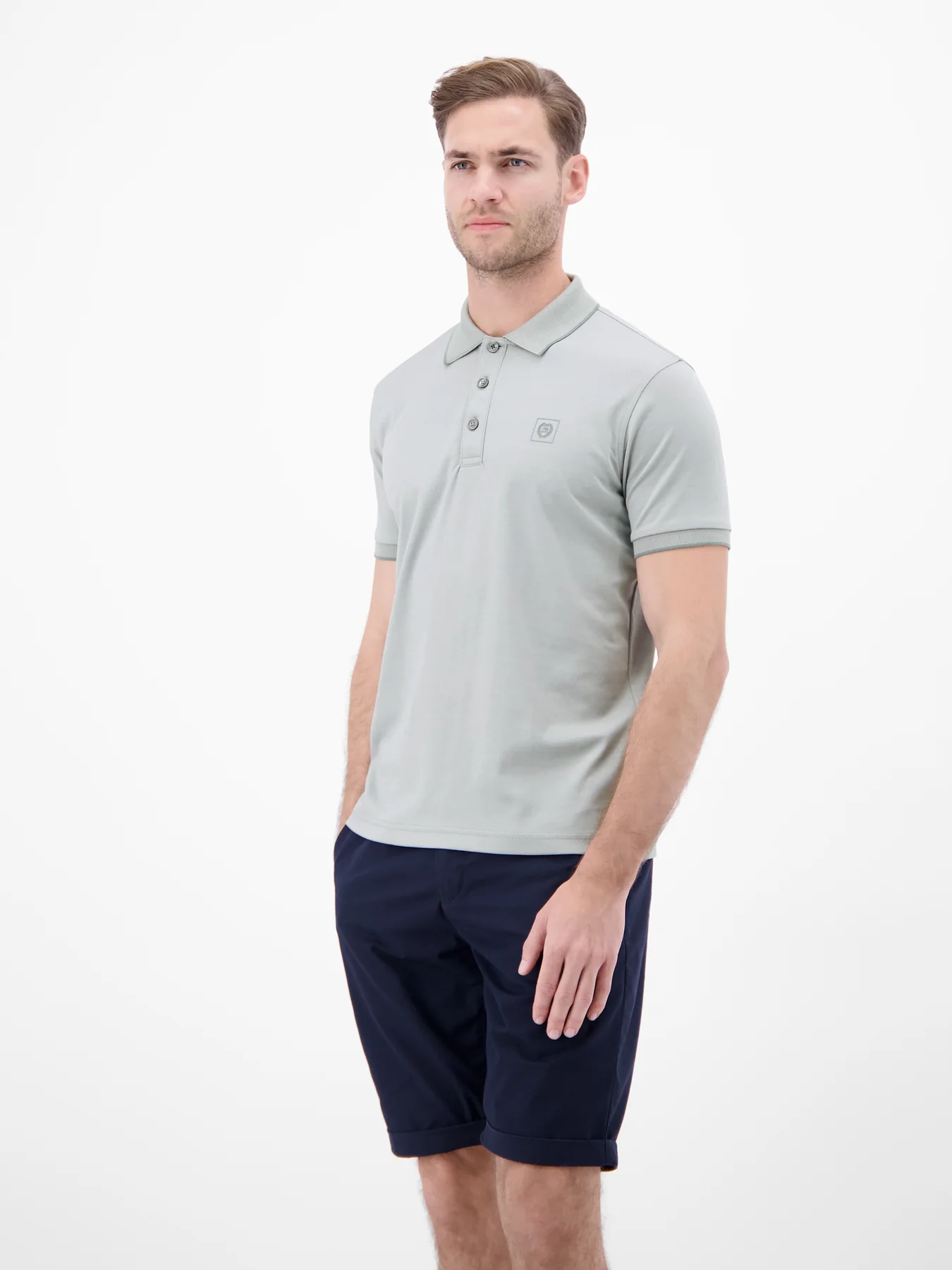 Lerros Unifarbe Piqué Polo - Storm Grey